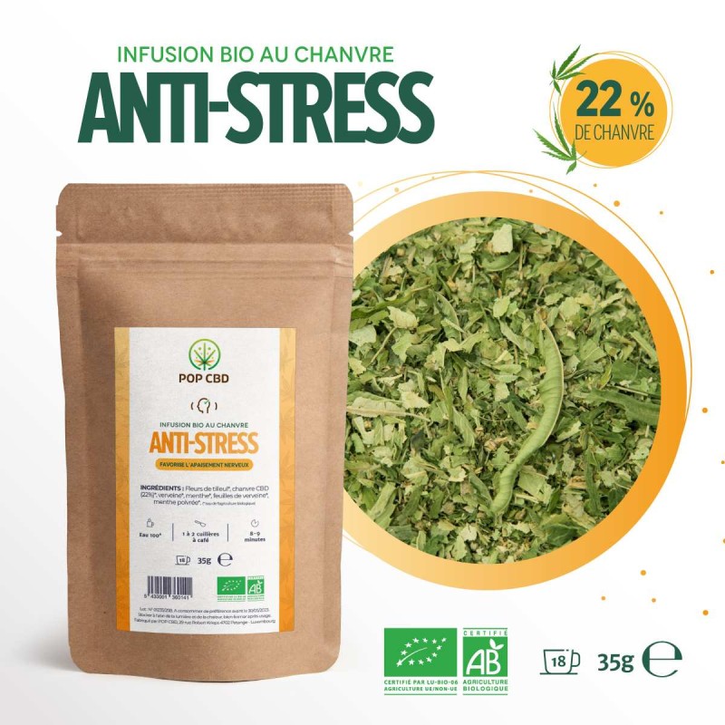 Tisane CBD bio anti stress - vrac | POP CBD