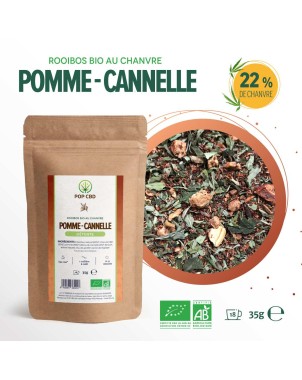 Tisane CBD bio rooibos pomme cannelle | POP CBD