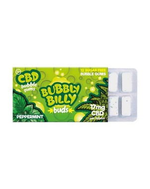 Chewing-gum CBD 17mg menthe poivrée | Bubbly Billy (Carton d'affichage (24 blisters))