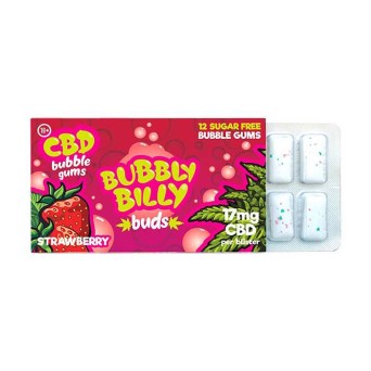 Chewing-gum CBD 17mg fraise | Bubbly Billy (Carton d'affichage (24 blisters))