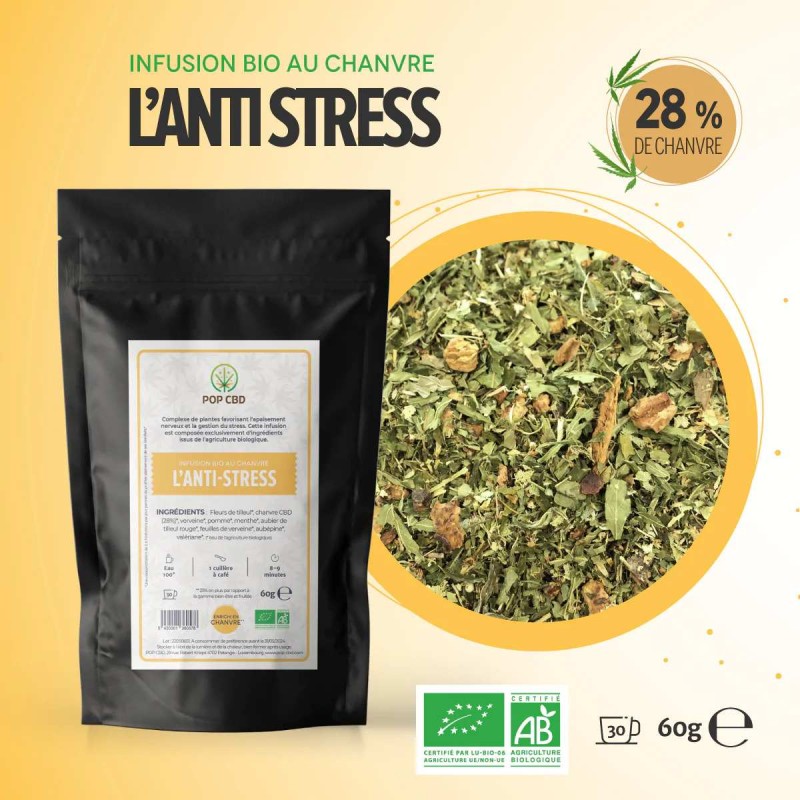 Tisane CBD bio l'anti stress | POP CBD