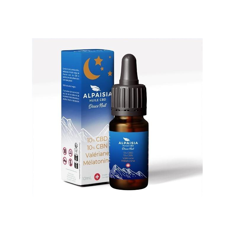 Huile CBD 10% full spectrum douce nuit | ALPAISIA