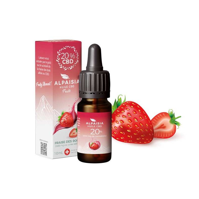 Huile CBD 20% broad spectrum fraise | ALPAISIA