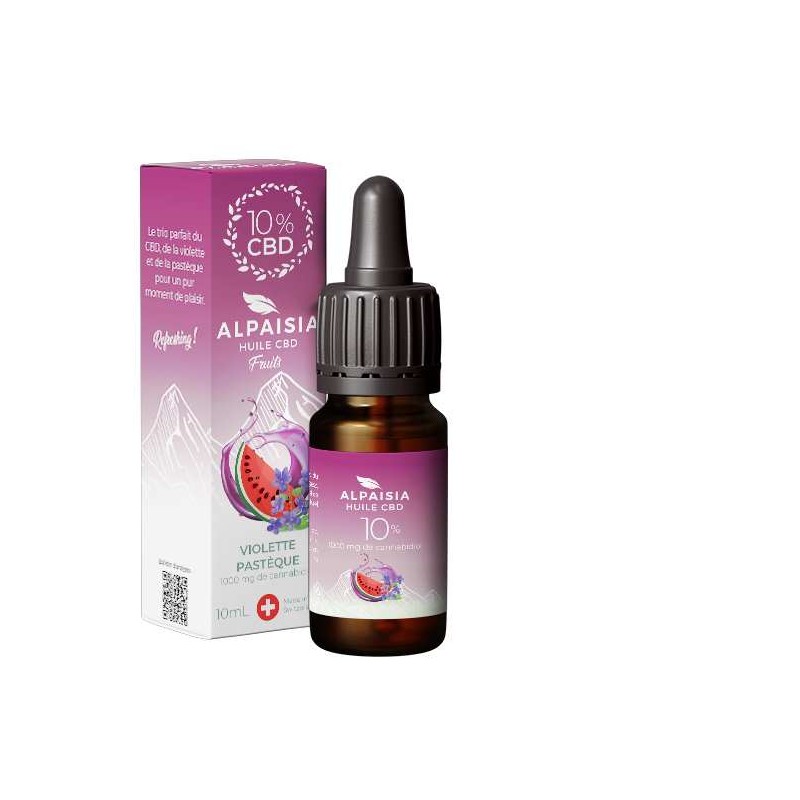 Huile CBD 10% broad spectrum violette pastèque | ALPAISIA