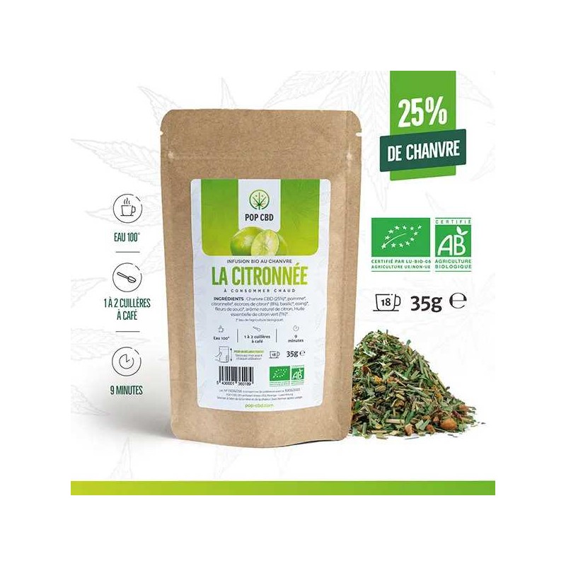 Tisane CBD bio la citronnée | POP CBD