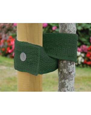 Attache d'arbre en toile de jute verte 5 m x 5 cm