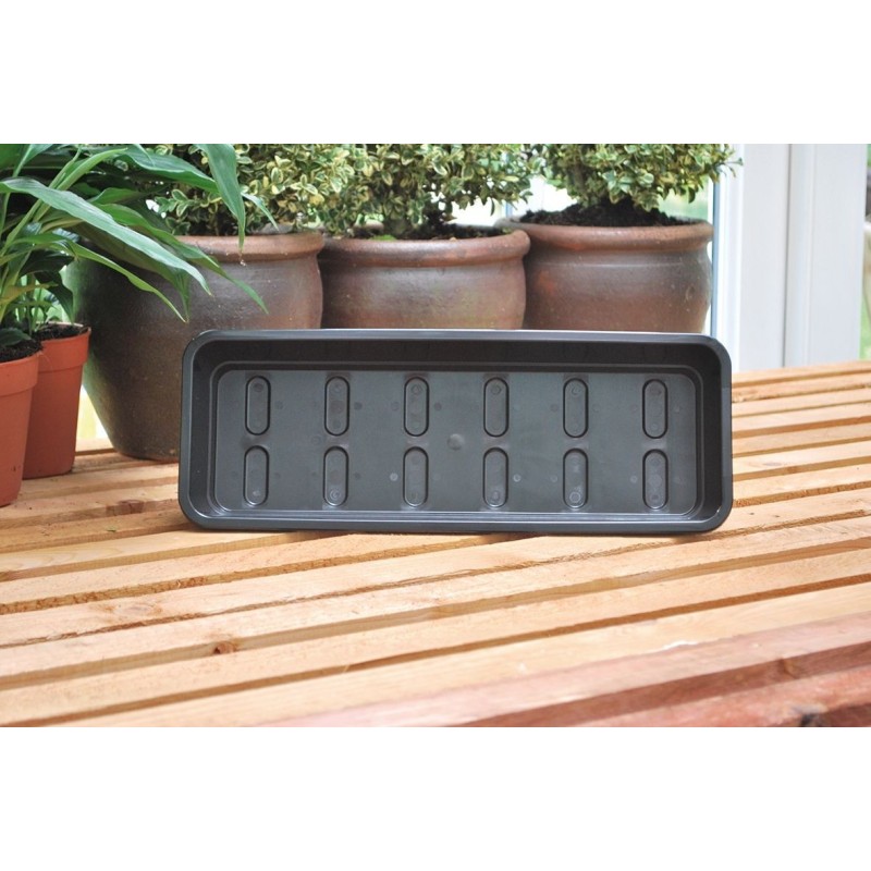 Plateau de jardin étroit noir sans trous Plateau de jardin étroit noir sans trous