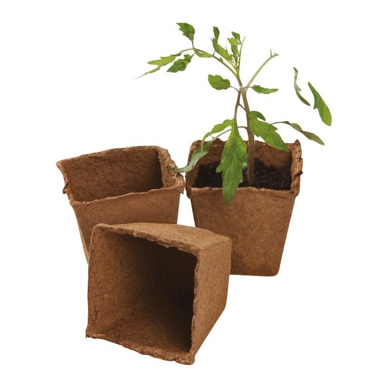 48 pots carrés en fibre de 8 cm (pack extra value) 48 pots carrés en fibre de 8 cm (pack extra value)