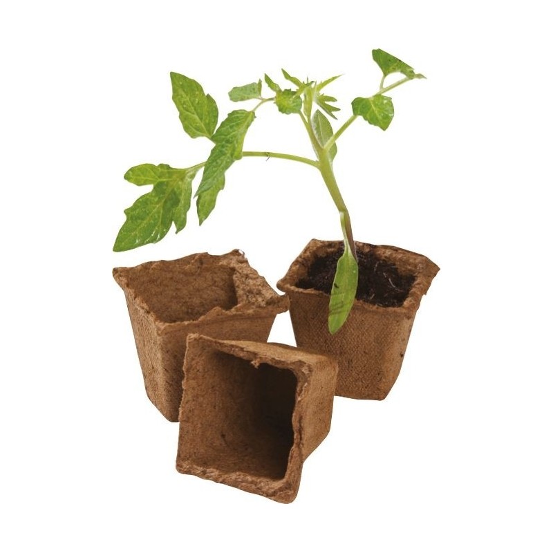 20 pots carrés en fibre de 6 cm