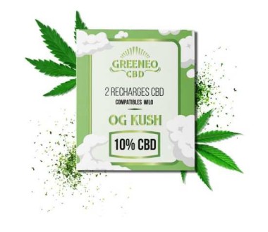 Cartouche e-liquide CBD 10% OG Kush - 2 pcs | Greeneo