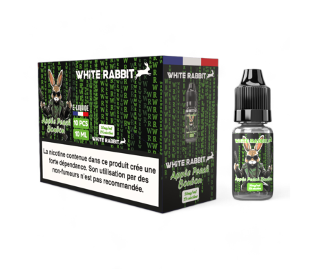 E-liquide White Rabbit 2% Apple Peach Bonbon 10ml