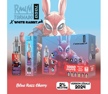 White Rabbit x RandM Tornado 7000 Blue Razz Cherry