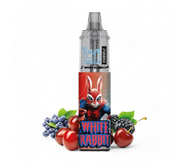 White Rabbit x RandM Tornado 7000 Blue Razz Cherry