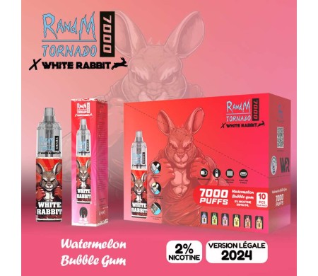 Puff White Rabbit Tornado 7000 Watermelon Bubble Gum