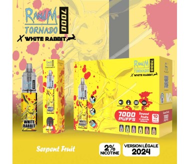 White Rabbit x RandM Tornado 7000 Blue Razz Cherry