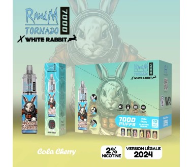 White Rabbit x RandM Tornado 7000 Blue Razz Cherry