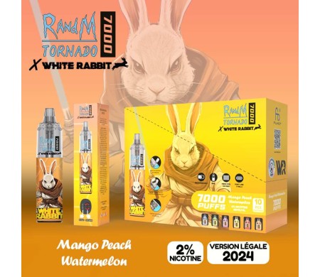 Puff Tornado 7000 White Rabbit Mango Pêche Pastèque