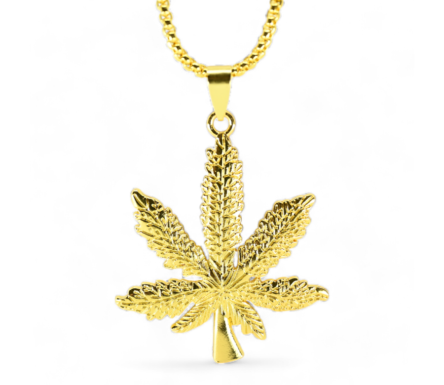 Collier Feuille de Cannabis Dorée Collier Feuille de Cannabis Dorée