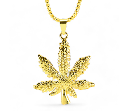 Collier Feuille de Cannabis Dorée