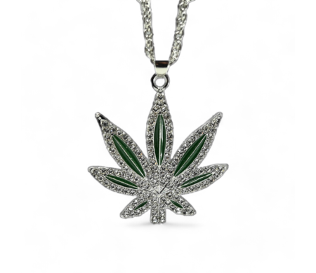 Collier Pendentif Feuille de Cannabis Argent