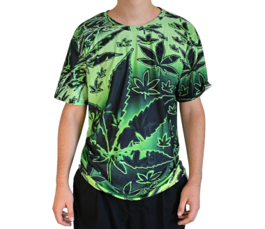 T-shirt Cannabis Psychédélique Vert (L)