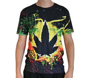 T-shirt Cannabis Rasta peinture (L)
