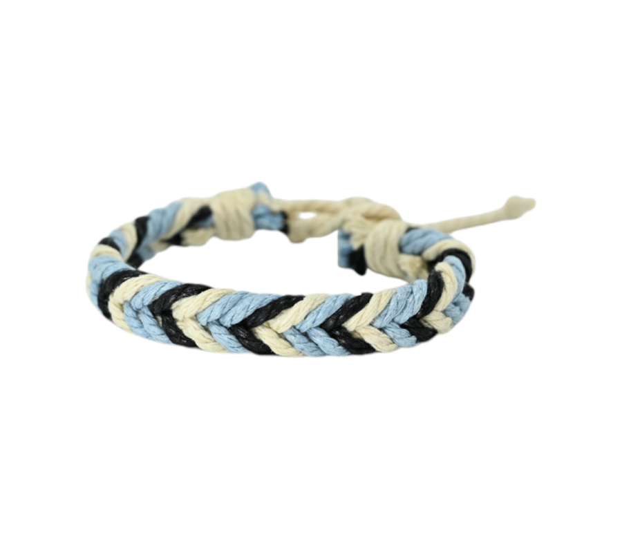 Bracelet en chanvre tressé multicolore Bracelet en chanvre tressé multicolore