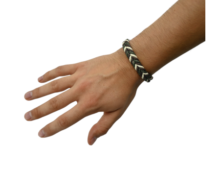 Bracelet en chanvre tressé mixte ajustable
