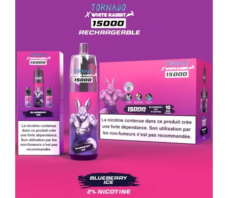 Puff WHITE RABBIT x TORNADO 15000 Blueberry Ice
