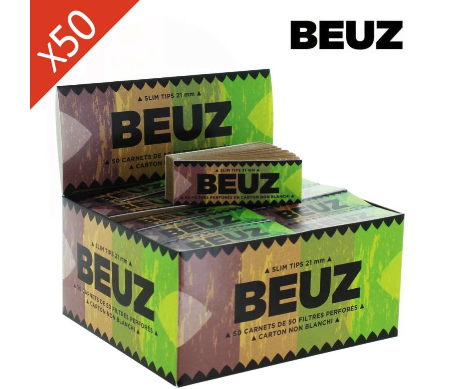 Boîte de 50 carnets de filtres à rouler Beuz Boîte de 50 carnets de filtres à rouler Beuz
