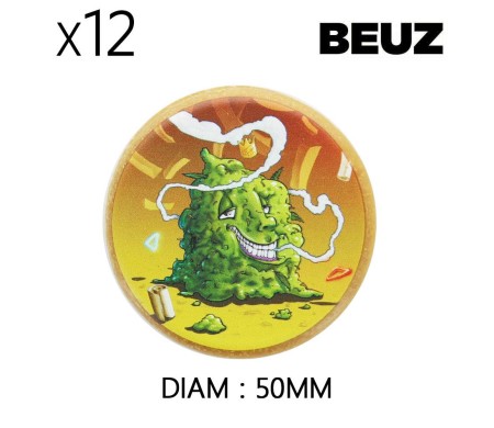 Boîte de 12 Grinders en chanvre Beuz Buds biodégradable marron 50mm