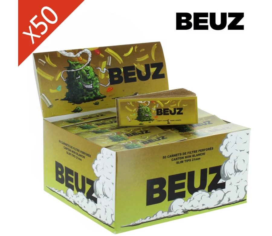 Boîte de 50 carnets de filtres perforés Brown Buds BEUZ Boîte de 50 carnets de filtres perforés Brown Buds BEUZ