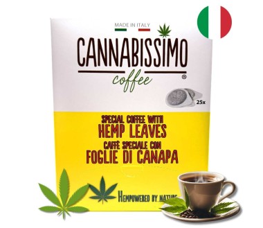 Dosettes Café aux Feuilles de Chanvre Cannabissimo - 25 dosettes
