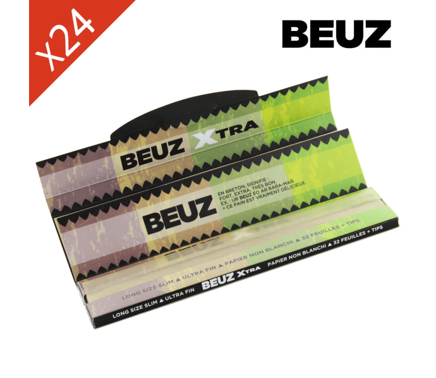 Feuilles Slim Long Beuz 125mm Brown - Boîte de 24 carnets