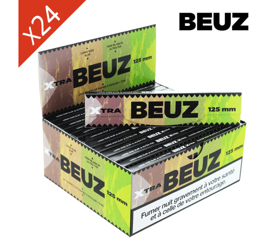 Feuilles Slim Long Beuz 125mm Brown - Boîte de 24 carnets