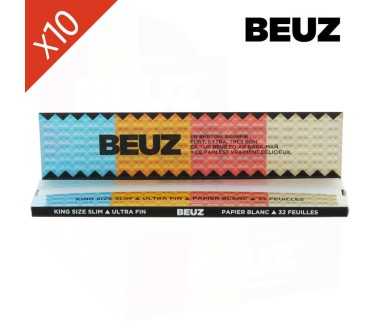 Lot de 10 Carnets Feuilles à Rouler Blanc Slim BEUZ