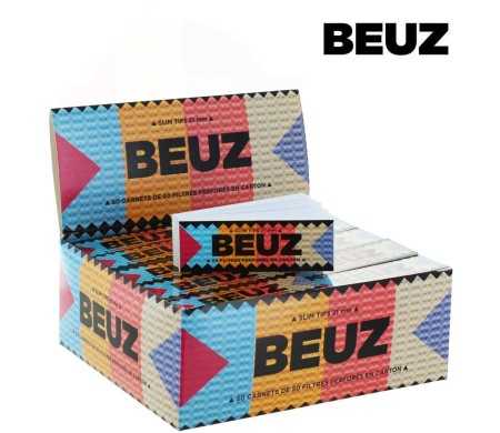 Boîte 50 Carnets Filtres Slim Tips Carton Blanc BEUZ