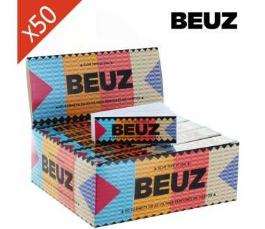 Boîte 50 Carnets Filtres Slim Tips Carton Blanc BEUZ