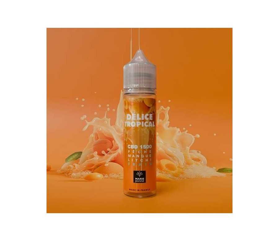 E-liquide CBD Delice Tropical 50ml Peche Mangue Litchi - Marie Jeanne (1500mg)