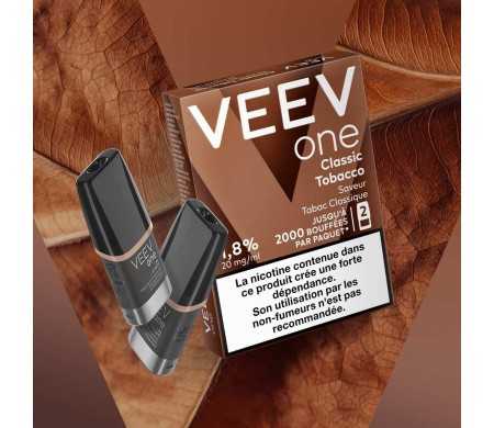 Paquet de 2 Pods pre-remplis Veev One Classic Tobacco (20 mg/ml)