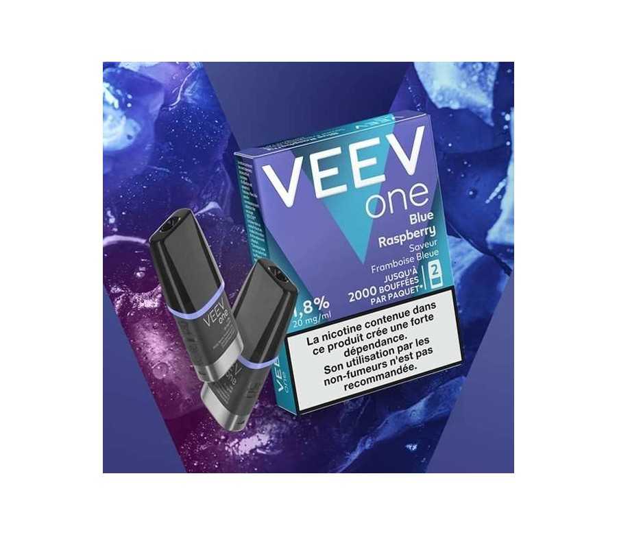Paquet de 2 Pods Veev One Framboise Bleue - 2ml (20 mg/ml)