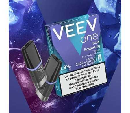 Paquet de 2 Pods Veev One Framboise Bleue - 2ml (09 mg/ml)