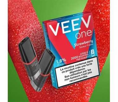 Paquet de 2 Pods pre-remplis Veev One Strawberry - Saveur Fraise (09 mg/ml)