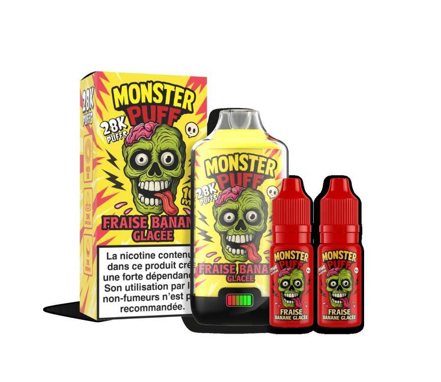Puff Monster Puff 28k Fraise Banane Glacee (20 mg/ml)