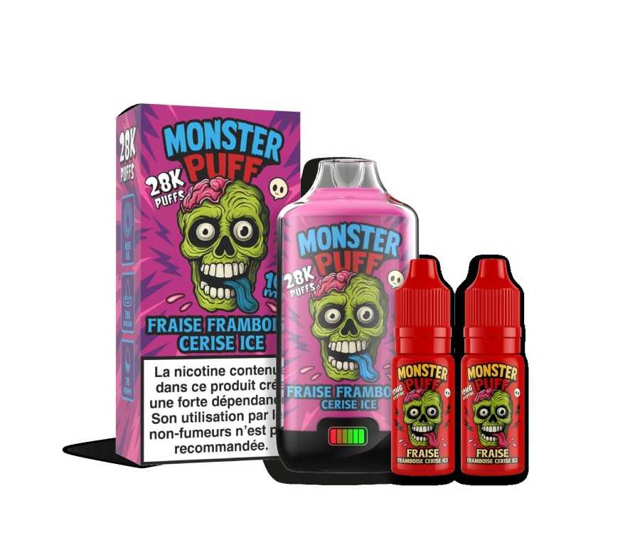 Puff Monster Puff 28k Fraise Framboise Cerise Ice (20 mg/ml)