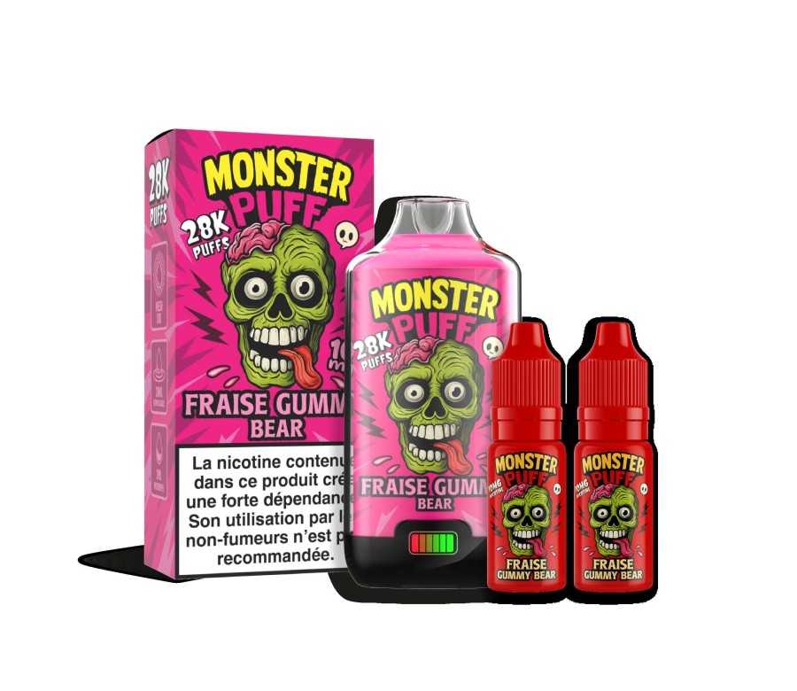 Puff Monster Puff 28k Fraise Gummy Bear (20 mg/ml)