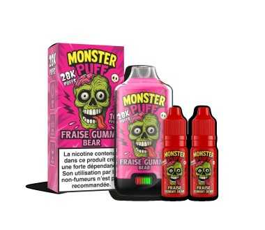 Puff Monster Puff 28k Fraise Gummy Bear (10 mg/ml)