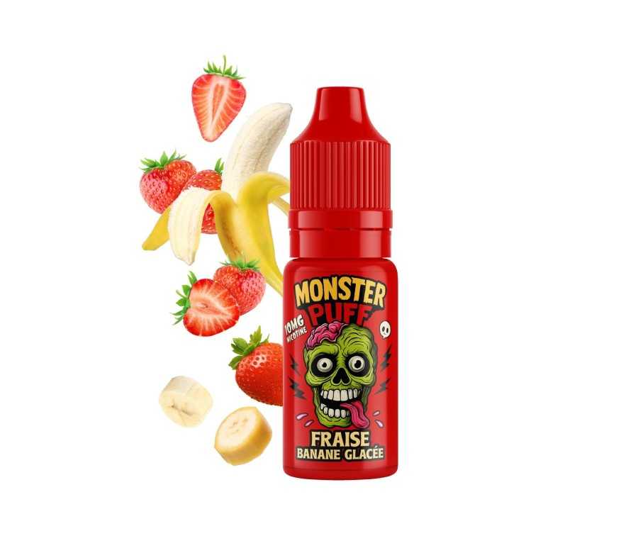 Eliquide Monster Puff 10ml Fraise Banane Glacee (10 mg/ml)