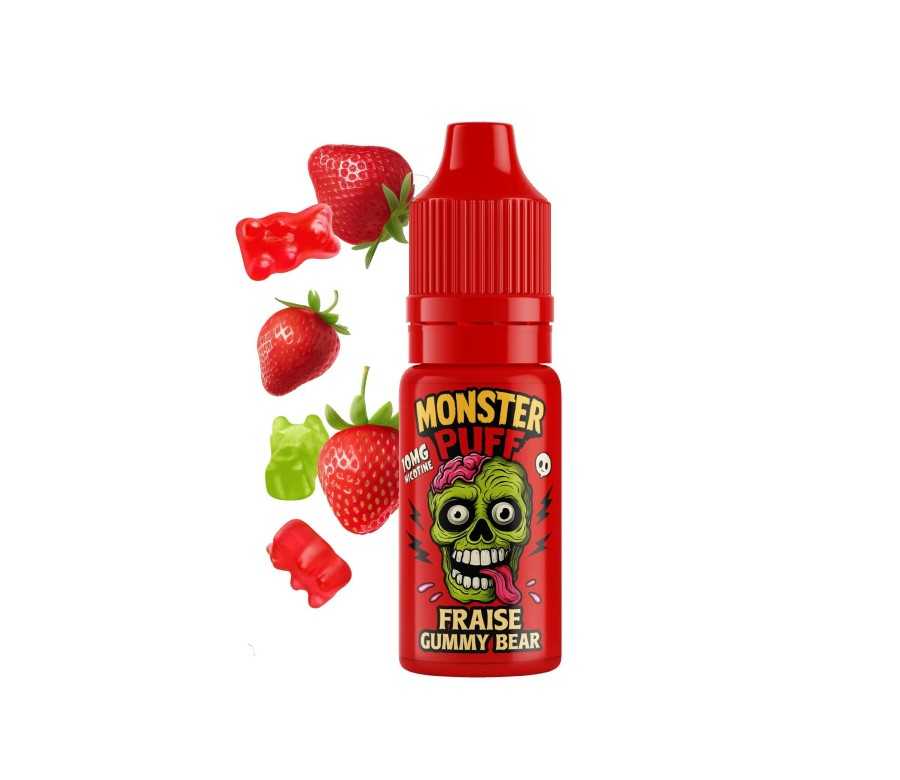 Eliquide Monster Puff 10ml Fraise Gummy Bear (20 mg/ml) Eliquide Monster Puff 10ml Fraise Gummy Bear (20 mg/ml)
