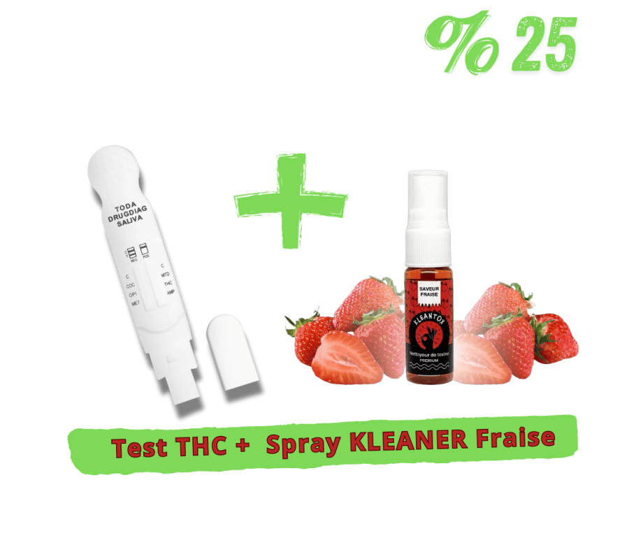 Pack Test THC + Spray KLEANER KLEANTOX Fraise